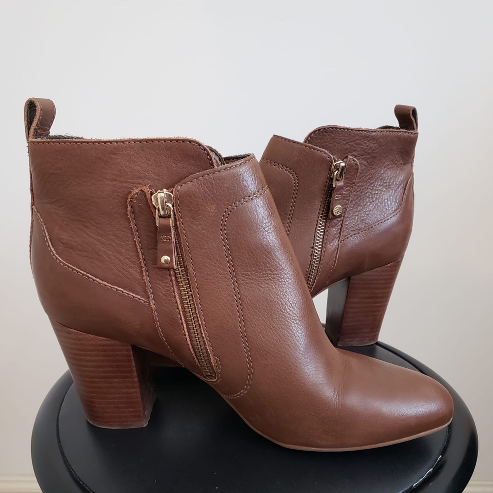 Leather, mid-heel, ankle boots: US 10M